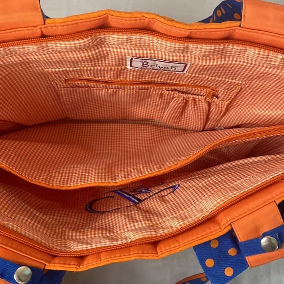 Orange spring time Belva tote bag - Picture 4 of 5